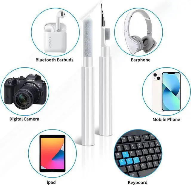 Alt view image 7 of 7 - Cleaning Pen Kit, Airpod Cleaning Kit, Multifunctional Earbuds Cleaning Pen for Bluetooth Earphones Case Dust Removal, Cleaning Tools for Airpods Earphones Keyboards Phone Compute Camera