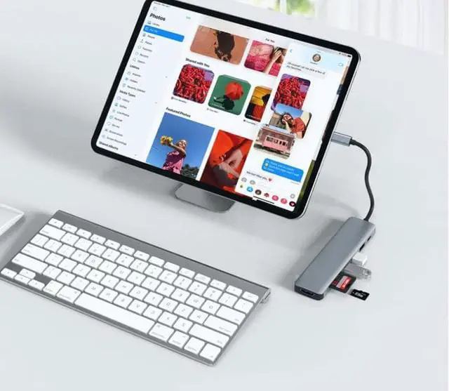 Alt view image 5 of 7 - USB C Hub,7 in 1 USB C to HDMI Multport Adapter,Compatible for MacBook Pro, Chromebook, XPS, and USB C Devices (4K HDMI+100W PD+USB3.0 +USB2.0 * 2+SD/TF Card Reader)