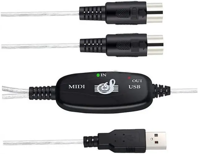 Main image of MIDI Cable,USB to MIDI Cable PC to Synthesizer Microphone Keyboard Instrument Converter Adapter for Home Music Studio,Compatible Windows,Vista,Mac