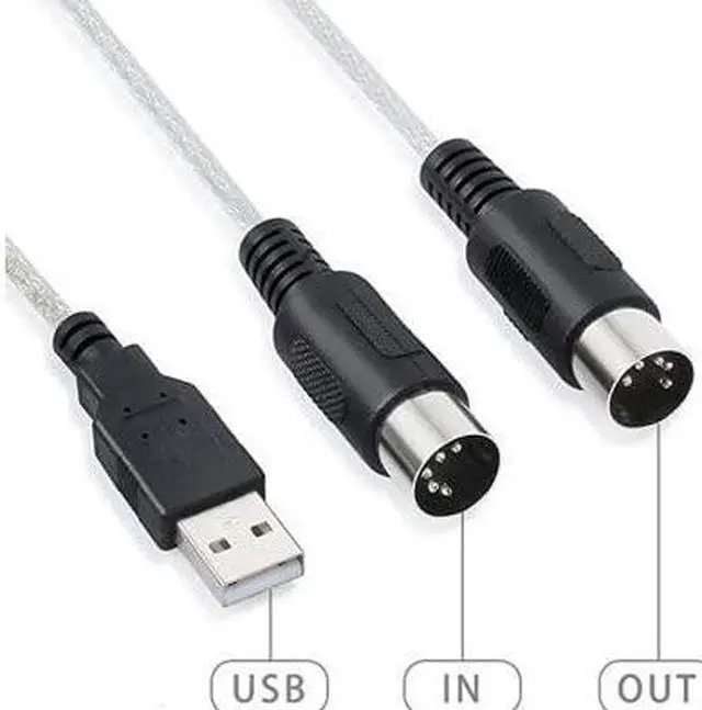 Alt view image 2 of 3 - MIDI Cable,USB to MIDI Cable PC to Synthesizer Microphone Keyboard Instrument Converter Adapter for Home Music Studio,Compatible Windows,Vista,Mac
