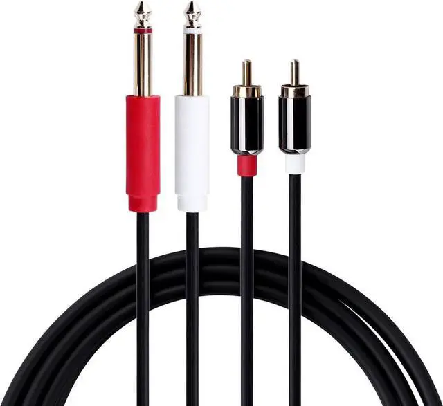 Main image of GHWL Dual 1/4 Inch to Dual RCA Audio Cable Male 6.35mm 1/4" Phono Mono to RCA Connector Wire Cord Plug Jack
