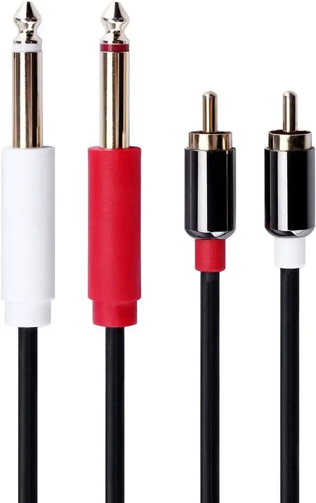 Alt view image 4 of 5 - GHWL Dual 1/4 Inch to Dual RCA Audio Cable Male 6.35mm 1/4" Phono Mono to RCA Connector Wire Cord Plug Jack