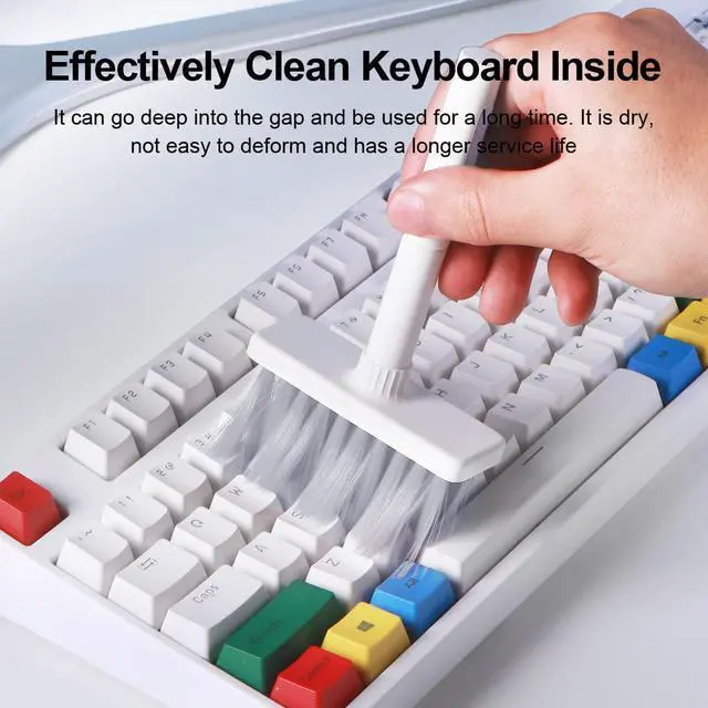 Alt view image 4 of 7 - Hagibis Cleaning Soft Brush Keyboard Cleaner 5-in-1 Multi-Function Computer Cleaning Tools Kit Corner Gap Duster Keycap Puller for Bluetooth Earphones Lego Laptop Airpods Pro Camera Lens (Grey)
