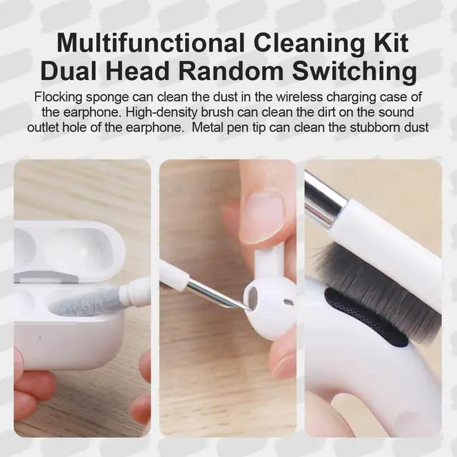 Alt view image 6 of 7 - Hagibis Cleaning Soft Brush Keyboard Cleaner 5-in-1 Multi-Function Computer Cleaning Tools Kit Corner Gap Duster Keycap Puller for Bluetooth Earphones Lego Laptop Airpods Pro Camera Lens (Grey)