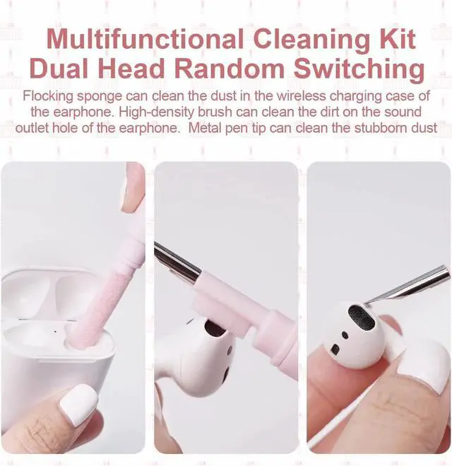 Alt view image 5 of 7 - Hagibis Cleaning Soft Brush Keyboard Cleaner 5-in-1 Multi-Function Computer Cleaning Tools Kit Corner Gap Duster Keycap Puller Remover Multi Brush for PC Laptop Airpods Pro Camera Lens (Pink)