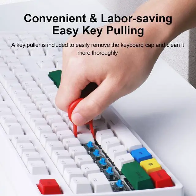 Alt view image 6 of 7 - Hagibis Cleaning Soft Brush Keyboard Cleaner 5-in-1 Multi-Function Computer Cleaning Tools Kit Corner Gap Duster Keycap Puller for Bluetooth Earphones Lego Laptop Airpods Pro Camera Lens (Red)