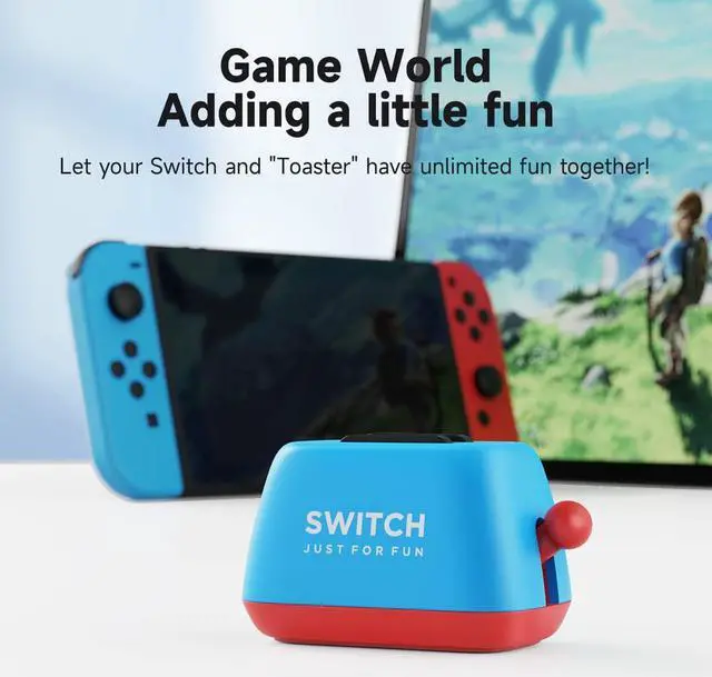 Alt view image 6 of 7 - Hagibis Switch Game Case Holder Compatible with Nintendo Switch Games Cards, Portable Cute Toaster Strorage Holder Storage 2 Switch Game Cartridge (Blue)