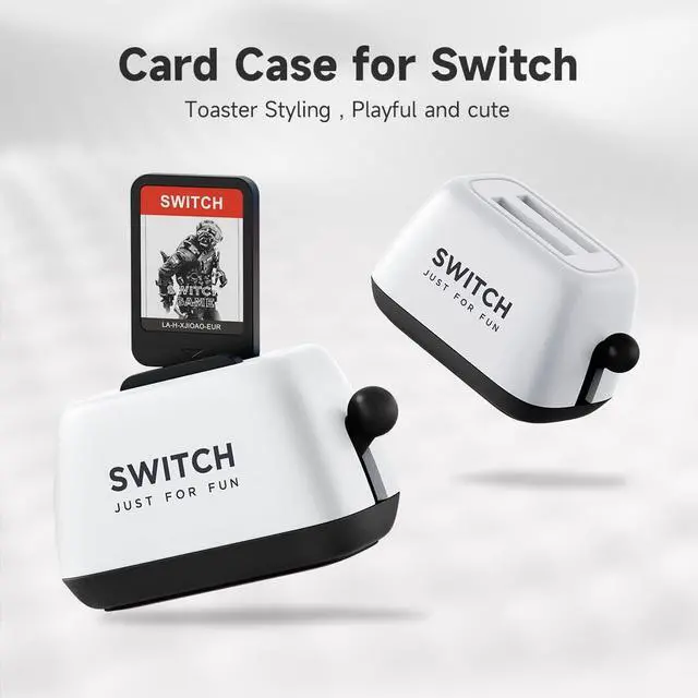 Alt view image 2 of 7 - Hagibis Switch Game Case Holder Compatible with Nintendo Switch Games Cards, Portable Cute Toaster Strorage Holder Storage 2 Switch Game Cartridge (White)