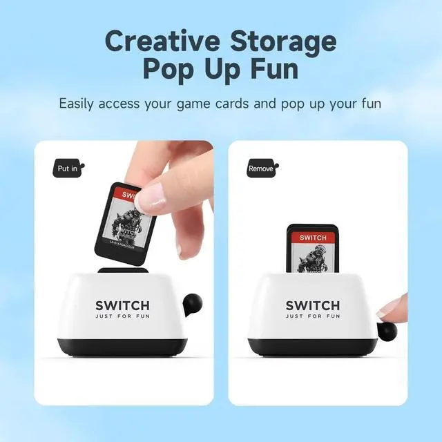 Alt view image 3 of 7 - Hagibis Switch Game Case Holder Compatible with Nintendo Switch Games Cards, Portable Cute Toaster Strorage Holder Storage 2 Switch Game Cartridge (White)