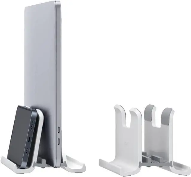 Main image of Hagibis Vertical Laptop Stand Desktop for Desk Gravity Locking Holder Dock Save Space Improves Airflow for MacBook Pro, Mac Mini, Surface, HP, Dell, Chrome Book (Gen2 White)