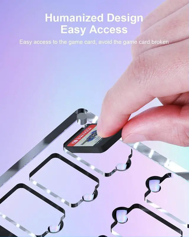 Alt view image 5 of 7 - Hagibis Game Card Case for Nintendo Switch, 6 Cartridge Slots Holder Protective Shockproof Display Cabinet, Transparent Acrylic Game Storage Box for Switch NS NX (6 Slots)