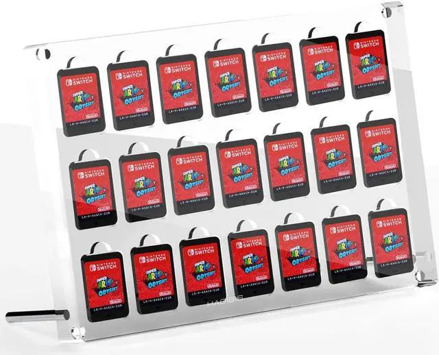 Main image of Hagibis Game Card Case for Nintendo Switch, 21 Cartridge Slots Holder Protective Shockproof Display Cabinet, Transparent Acrylic Game Storage Box for Switch NS NX (21 Slots)