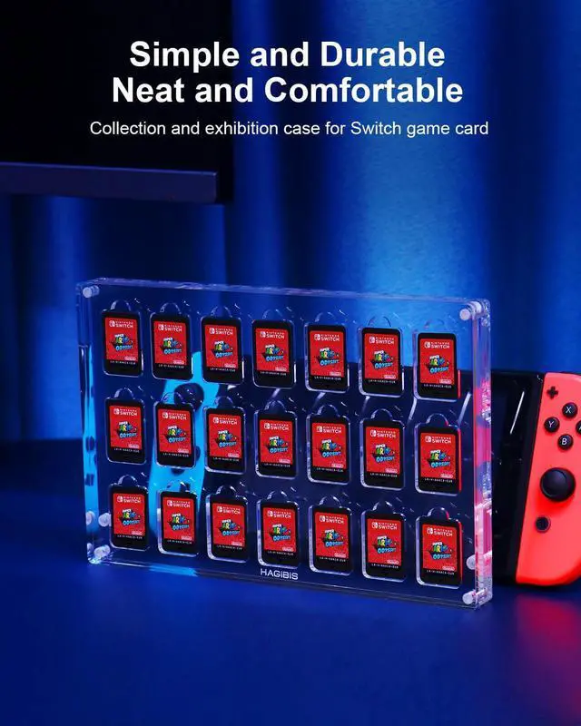 Alt view image 6 of 7 - Hagibis Game Card Case for Nintendo Switch, 21 Cartridge Slots Holder Protective Shockproof Display Cabinet, Transparent Acrylic Game Storage Box for Switch NS NX (21 Slots)