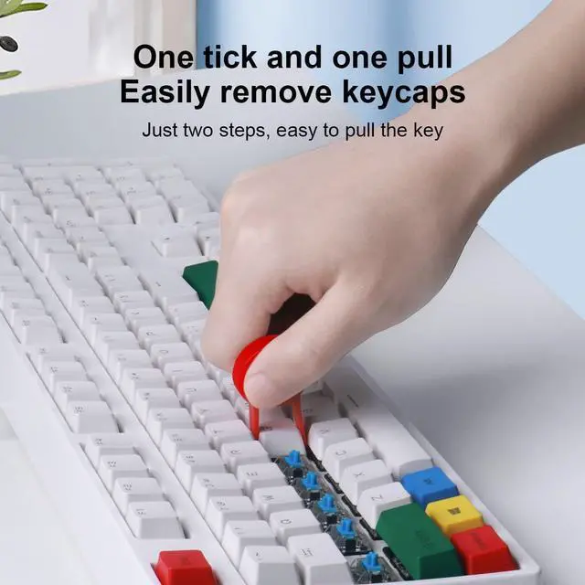 Alt view image 3 of 7 - Hagibis Keycap Puller for Mechanical Keyboard, 3 Pcs Tricolor Rounded Keycap Remover Tool Computer Cleaning Kit for Gaming Keyboard, PC