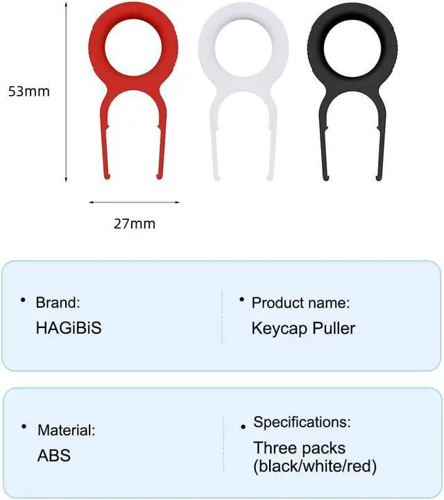 Alt view image 6 of 7 - Hagibis Keycap Puller for Mechanical Keyboard, 3 Pcs Tricolor Rounded Keycap Remover Tool Computer Cleaning Kit for Gaming Keyboard, PC