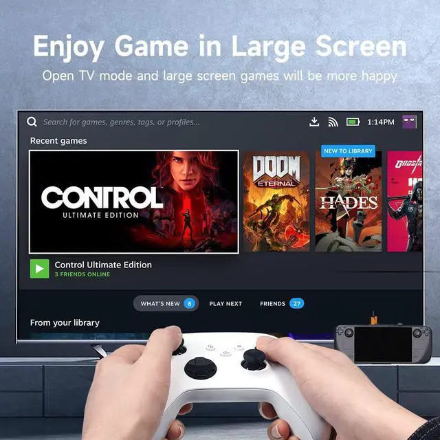 Alt view image 3 of 7 - Hagibis Steam Deck Docking Station, 4 in 1 USB-C Dock Stand with 100W Full Speed Charging Power Delivery, 4K@60Hz HDMI 2.0, 2 USB 2.0 Ports and Holder, Portable USB Hub for SteamDeck