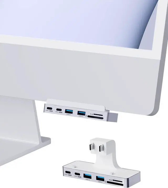Main image of Hagibis iMac Hub with USB C 3.1, USB 3.0 Ports and SD/Micro SD Card Reader, USB-C Clamp Hub USB C Docking Station for 2021 iMac 24 inch (Without HDMI)
