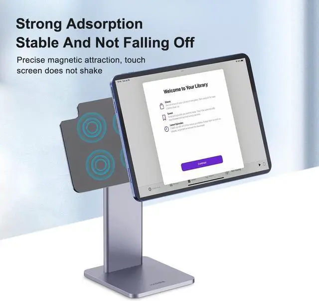 Alt view image 3 of 6 - Hagibis Foldable Magnetic iPad Stand, Adjustable Rotatable Floating iPad Pro Stand Holder for Apple iPad 10th 10.9\u201d (10.9\u201d)