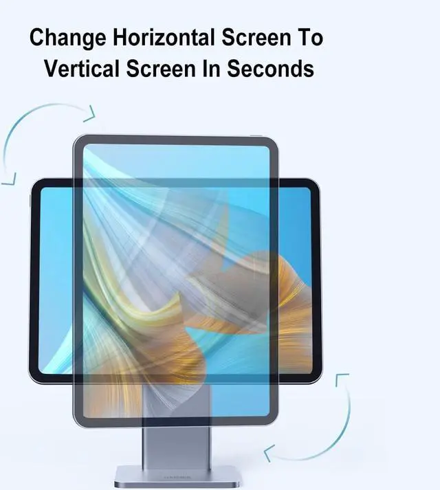 Alt view image 4 of 6 - Hagibis Foldable Magnetic iPad Stand, Adjustable Rotatable Floating iPad Pro Stand Holder for Apple iPad 10th 10.9\u201d (10.9\u201d)