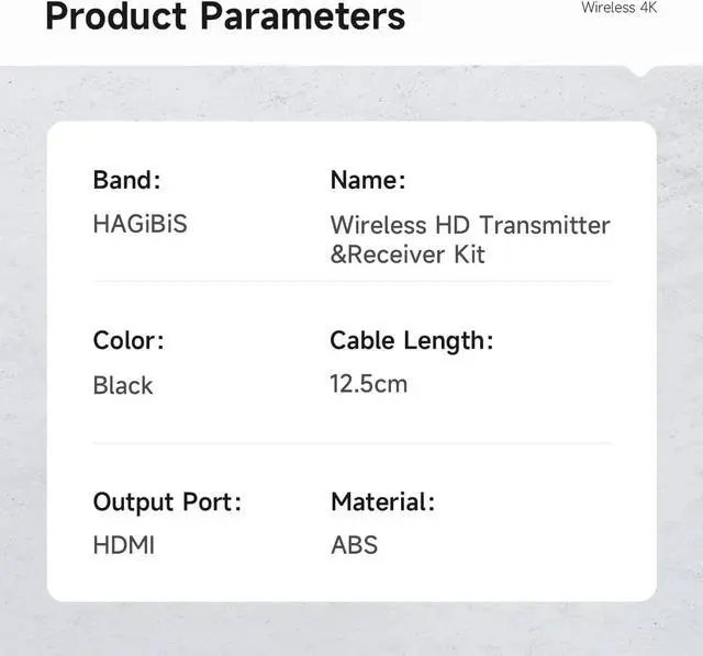 Alt view image 7 of 7 - Hagibis HDMI Wireless Transmitter and Receiver Kit, 2.4/5GHz Wireless HDMI Extender Kits to Monitor, Projector, HDTV, 165FT/50M HDMI Adapter for Laptop, PC, Camera, PS4/5, Xbox (1080P HDMI)