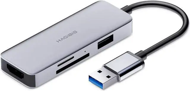 Main image of Hagibis USB 3.0 to HDMI Adapter USB Hub Video Converter HD SD/Micro SD Card Reader Docking Station for Mac OS Windows 10/8.1/8/7