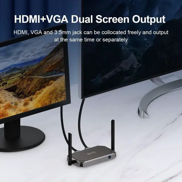 Alt view image 7 of 7 - Hagibis Wireless HDMI Transmitter and Receiver, Wireless HDMI Extender Kits & Wireless Display Dongle, Plug and Play HDMI Adapter for TV, Camera, Streaming, Laptops, PC, Media, PS4/5