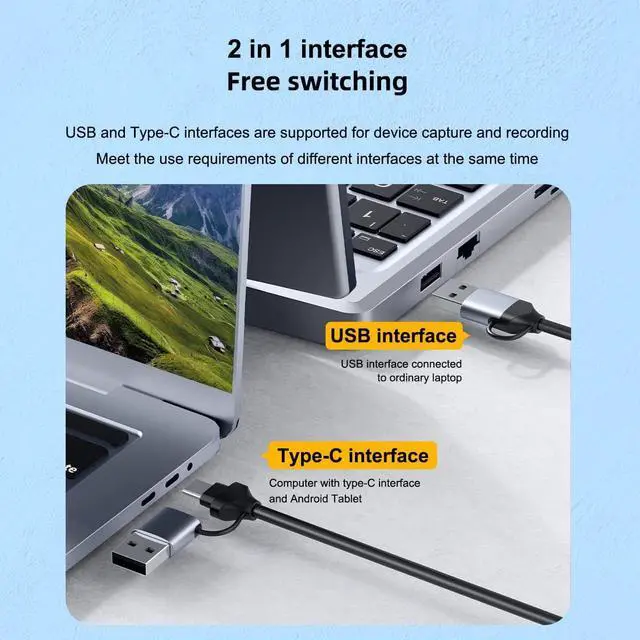 Alt view image 4 of 7 - Hagibis Video Capture Card with 4K Loop Out, 60Fps HDMI to 1080P@60Hz USB-C & USB with Audio for Switch Xbox PS4/5 Live Streaming Broadcasting Recording via DSLR Camcorder Action Cam OBS