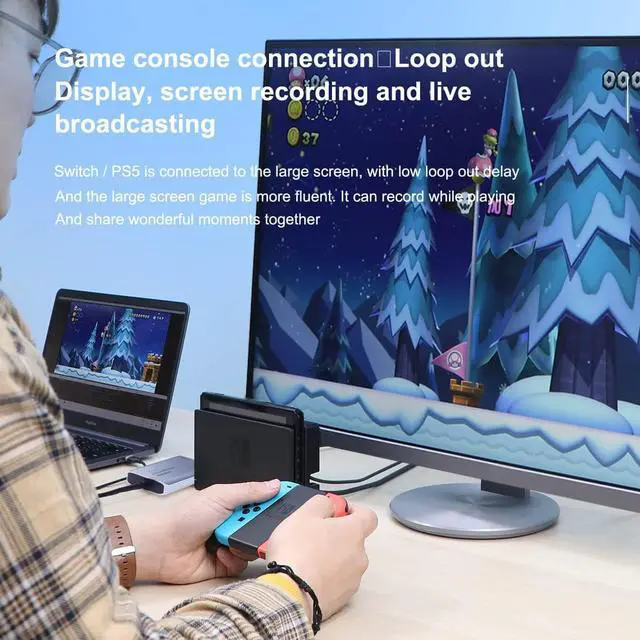 Alt view image 7 of 7 - Hagibis Video Capture Card with 4K Loop Out, 60Fps HDMI to 1080P@60Hz USB-C & USB with Audio for Switch Xbox PS4/5 Live Streaming Broadcasting Recording via DSLR Camcorder Action Cam OBS