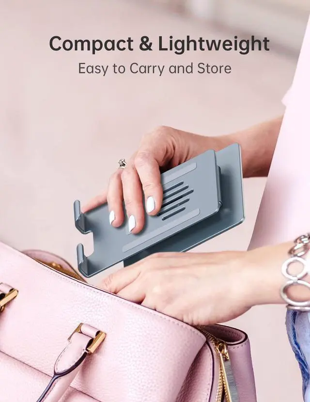 Alt view image 5 of 7 - MOMAX iPad Stand for Desk, 360° Rotating iPad Swivel Stand for Writing and Drawing, Foldable Aluminum Tablet Stands and Holders Adjustable for Store POS Office Showcase Reception Kitchen Desktop