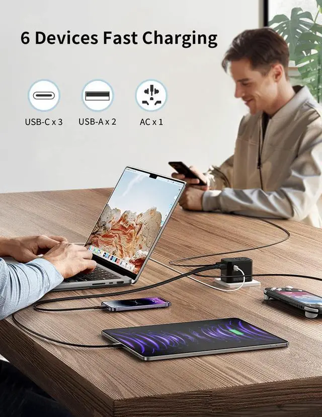 Alt view image 4 of 7 - MOMAX International Plug Adapter, PD 35W(Single Port) Travel Power Adapter, Universal Charger Adapter with 3USB-C+2USB-A, All in One Universal Outlet Adapter for Laptop/Tablet/Phone, US/EU/UK/AU