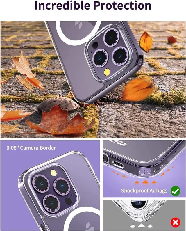 Alt view image 4 of 7 - MOMAX Magnetic Phone Case for iPhone 14 Pro (Clear), Glass Screen Protector for iPhone 14 Pro HD 0.3mm 9H Hardness Scratch Resistant Bubble Free Tempered Glass Film for iPhone 14 Pro