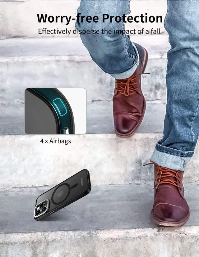 Alt view image 5 of 7 - MOMAX Magnetic Phone Case, Translucent Matte Magnet Phone Case with Aluminum Alloy Camera Frame, Slim iPhone 14 Pro Max Case with Magnet, Compatible with Magsafe Case for iPhone 14 Pro Max