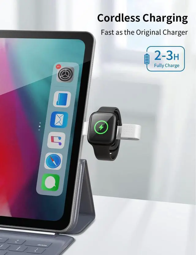 Alt view image 3 of 7 - MOMAX Portable Apple Watch Charger, MFi Certified Magnetic USB C Apple Watch Charger, Fast Wireless Apple Watch Charger, Travel Cordless Charger for Apple Watch Series 8 7 6 5 4 3 2 1/SE (White)
