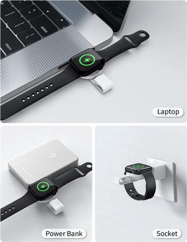 Alt view image 4 of 7 - MOMAX Portable Apple Watch Charger, MFi Certified Magnetic USB C Apple Watch Charger, Fast Wireless Apple Watch Charger, Travel Cordless Charger for Apple Watch Series 8 7 6 5 4 3 2 1/SE (White)