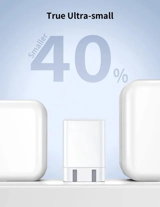 Alt view image 5 of 7 - MOMAX GaN Charger, Dual Port 35W USB C GaN Charger with Foldable Plug, Compact GaN III PD 3.0 Charger, High Power Wall Charger for Laptops, MacBook, iPad Pro/Mini, iPhone 14/Max/Pro/Pro Max (White)