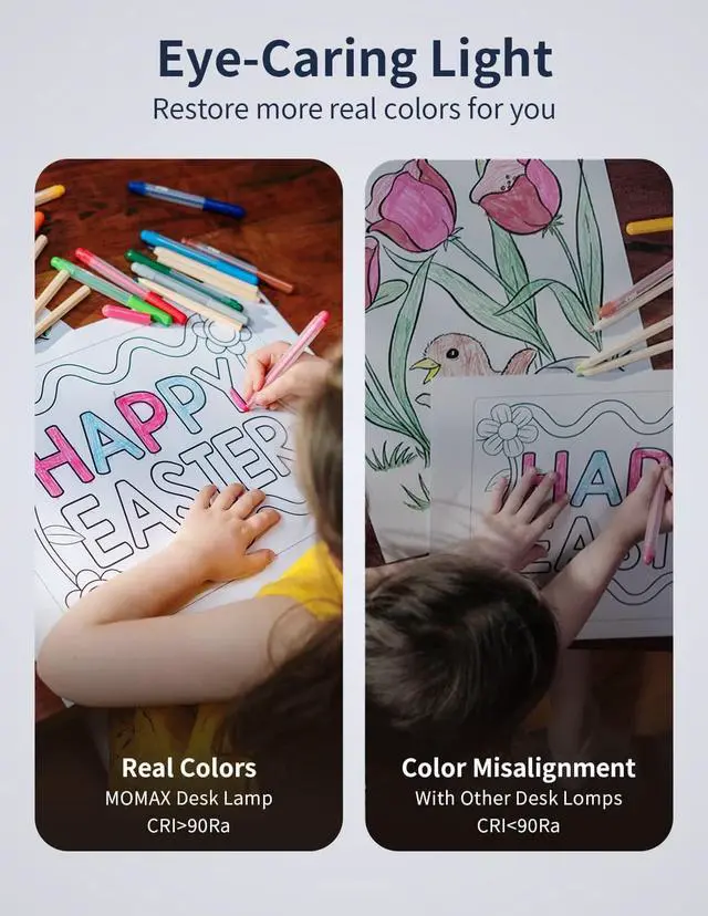 Alt view image 3 of 7 - MOMAX LED Desk Lamp with Wireless Charger, Modern Smart Desk Lamp with USB Charging Port, Eye-Caring Desk Lamps for Home Office, Voice or Touch Control Desk Light with 10W Fast Wireless Charge