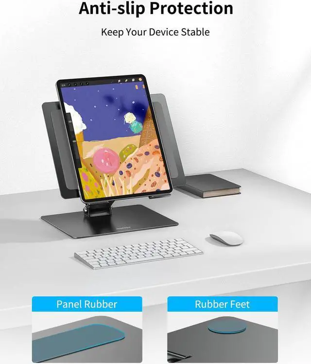Alt view image 6 of 7 - MOMAX Adjustable Laptop Stand, Portable Laptop Stand Adjustable Height Ergonomic Computer Stand Holder Lift for Desk Compatible with MacBook Air Pro, Dell XPS, HP All Laptops (11-17'') Dark Grey