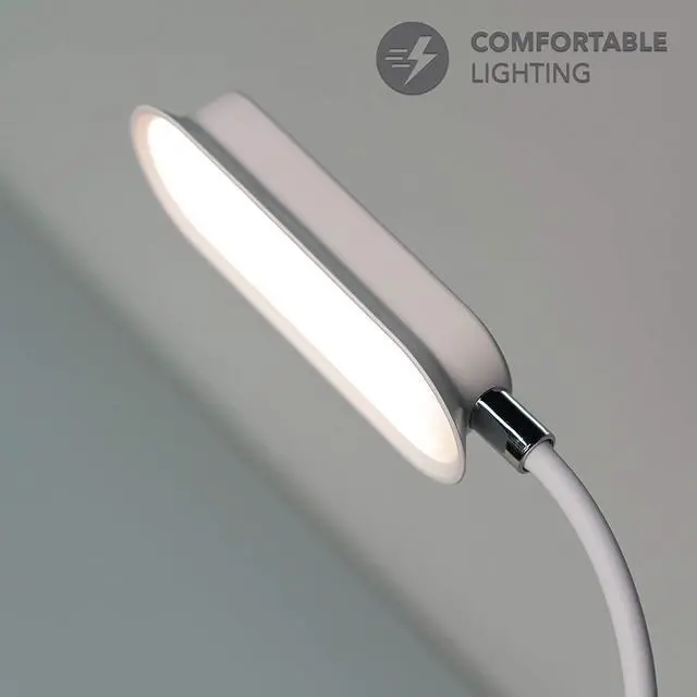 Alt view image 4 of 7 - MOMAX LED Desk Lamp with Wireless Charger, Flexible Gooseneck Table Lamp, 3 Color Modes, Touch Control, Dimmable, Small Eye-Caring Table Light for Kids Home Office Living Bedroom Study (White)