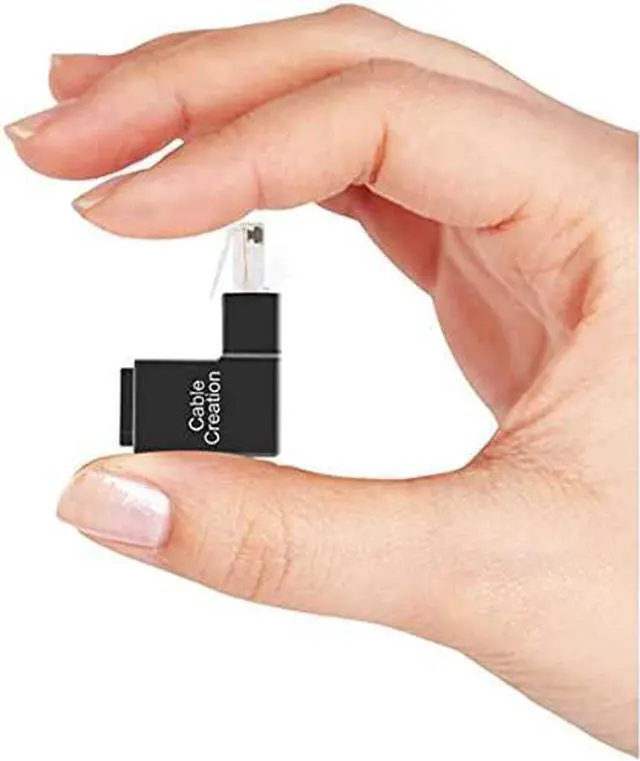 Alt view image 5 of 6 - 2 Pack Ethernet Adapter, CableCreation Cat5e/Cat6 Up Angle Ethernet Adapter, 90 Degree and 270 Degree RJ45/ 8P8C Ethernet Female to RJ45/ 8P8C Male Adapter