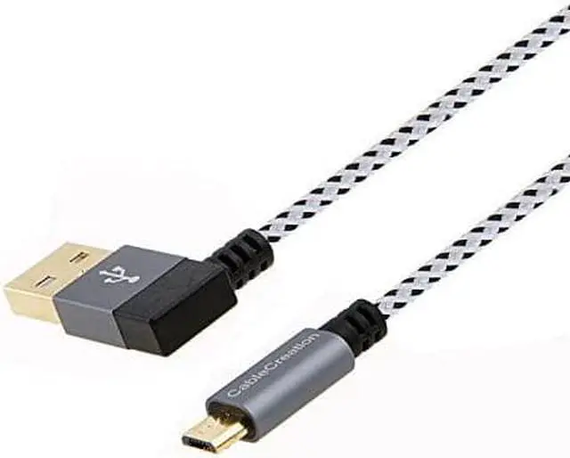 Alt view image 6 of 6 - CableCreation [2-Pack] 6.5 Feet Right Angle USB 2.0 Charging Data Cable, 90 Degree USB A to Micro USB Cable, Compatible Android Smart Phones, Galaxy S7 Edge, Moto G5, PS4, 2M, Space Gray