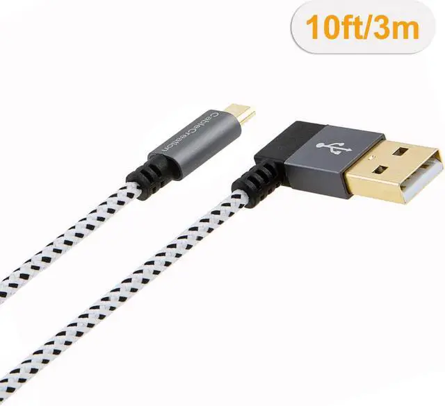 Alt view image 2 of 6 - CableCreation [2-Pack] 10 Feet L Shape USB 2.0 Charging Data Cable, Right Angle USB A to Micro USB Cable, Compatible Android Smart Phones, Galaxy S7 Edge, Moto G5, PS4, 2M, Space Gray
