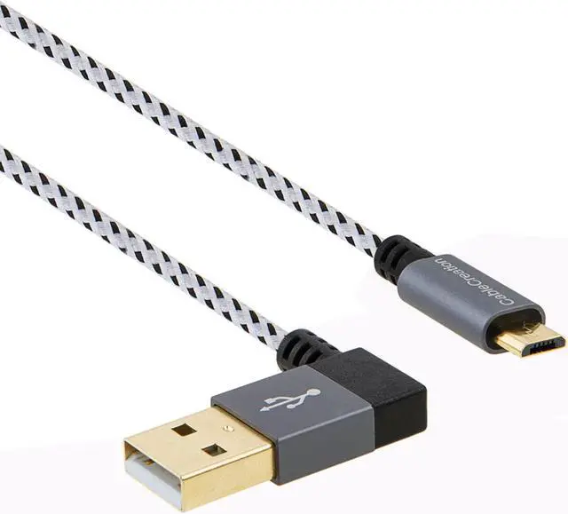 Alt view image 4 of 6 - CableCreation [2-Pack] 10 Feet L Shape USB 2.0 Charging Data Cable, Right Angle USB A to Micro USB Cable, Compatible Android Smart Phones, Galaxy S7 Edge, Moto G5, PS4, 2M, Space Gray