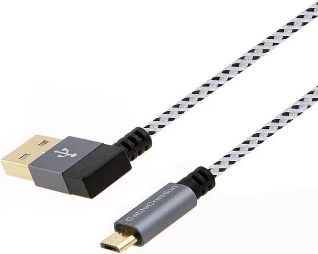 Alt view image 6 of 6 - CableCreation [2-Pack] 10 Feet L Shape USB 2.0 Charging Data Cable, Right Angle USB A to Micro USB Cable, Compatible Android Smart Phones, Galaxy S7 Edge, Moto G5, PS4, 2M, Space Gray