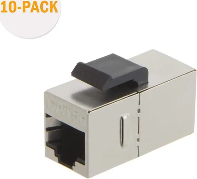 Alt view image 2 of 6 - RJ45 Keystone Jack, CableCreation 10-Pack Cat5e Shielded Inline Modular Coupler with Keystone Latch, Cat5e 8P/8C Female to Female