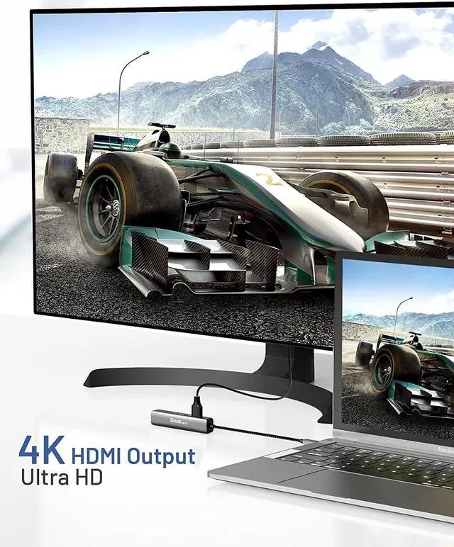 Alt view image 7 of 7 - Displayport to VGA Cable 6FT, CableCreation DP to VGA Cable Gold Plated with USB C Hub, Dockteck USB C Dongle 5-in-1 USB Type C Multiport Adapter