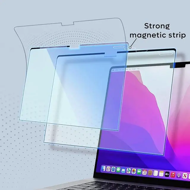Alt view image 4 of 6 - Screen Protector Magnetic Blue Light Screen Protector for MacBook Pro 13 inch (Released in 2016-2023), Anti Blue Light, Anti-Glare and Anti Fingerprint