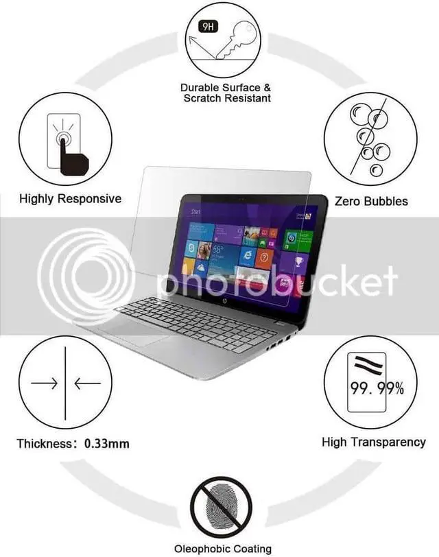 Alt view image 3 of 6 - Tempered Glass Screen Protector for 15.6 Inches Laptop, 9H Hardness and Crystal Clear, Compatible with Any 15.6 inch Touch Screen Laptop