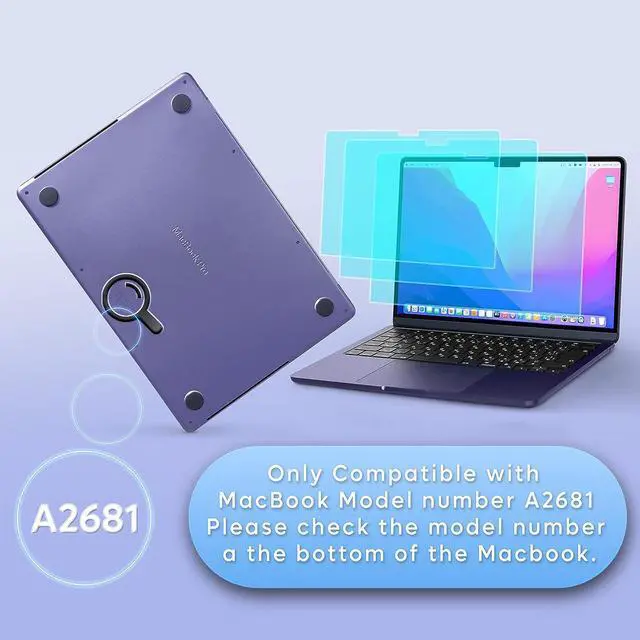 Alt view image 6 of 6 - Screen Protector Magnetic Blue Light Screen Protector for 13 inch MacBook Air with M2 Chips (Released in 2022-2023), Anti Blue Light, Anti-Glare and Anti Fingerprint