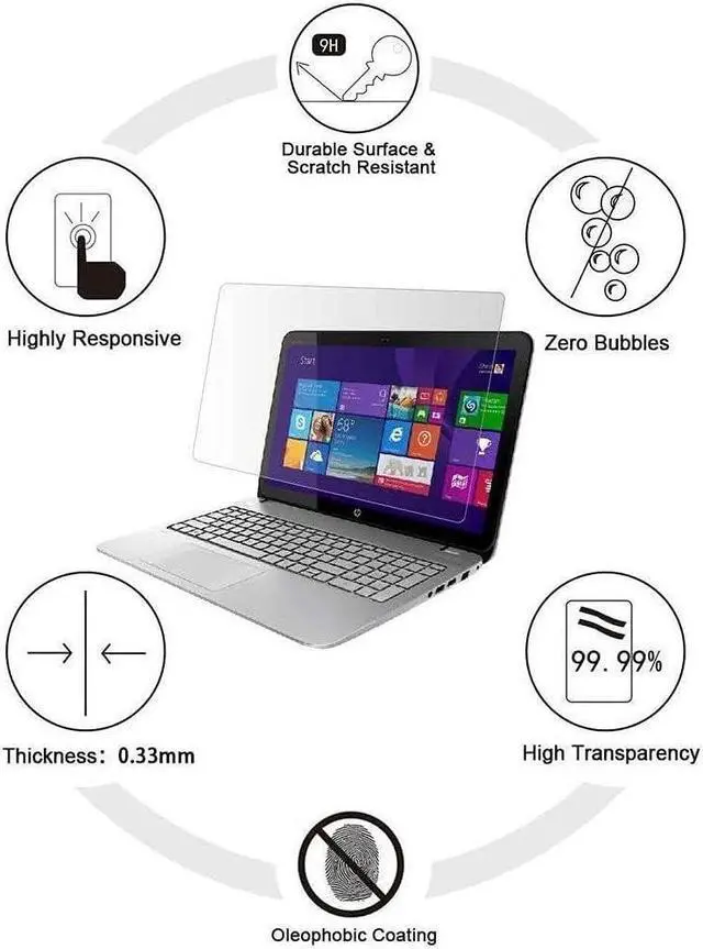 Alt view image 4 of 7 - Screen Protector Blue Light Tempered Glass Screen Protector for 15.6 Inches Laptop, 9H Hardness and Crystal Clear, Compatible with Any 15.6 inch Touch Screen Laptop