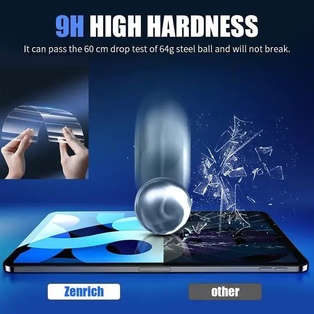 Alt view image 2 of 7 - [2Pack] iPad Air 5th Generation/Air 4th Generation 10.9 Screen Protector, iPad Pro 11 inch 9H Tempered Glass Screen Protector for Pencil/Face ID Compatible, Bubble Free, Case Friendly